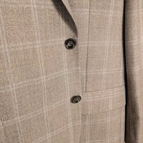 Mens Michael Kors Gray Blue Plaid Sports Blazer Jacket 46L NEW - Picture 3 of 10